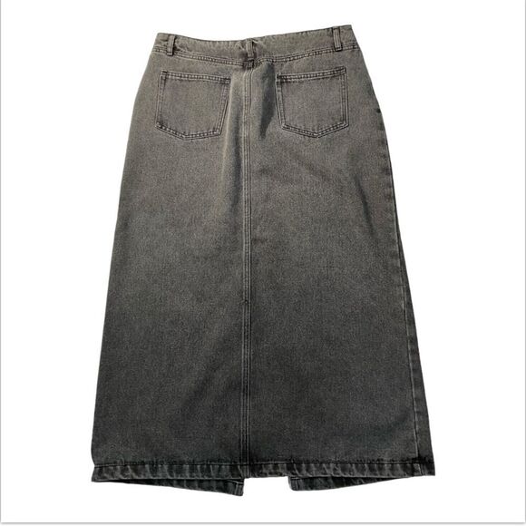 Beige By Tony Women’s Stretch Denim jean Pencil Midi Skirt Gray Size Large - Picture 3 of 12